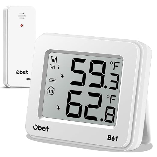OBET Outdoor Thermometer Wireless Indoor Outdoor Digital Thermometer Remote by OBET