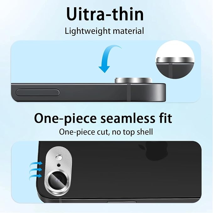 Camera Lens Protector for iPhone 17e / iPhone 16e, Aluminum Alloy Sapphire - Image 3