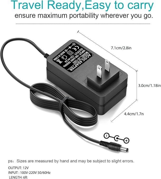 Replacement 12V AC DC Power Cord Charger - Image 5