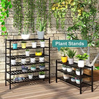 viewcare 3-Tier Long Black Shoe Rack, Bamboo Wood Shoe Rack - Image 7