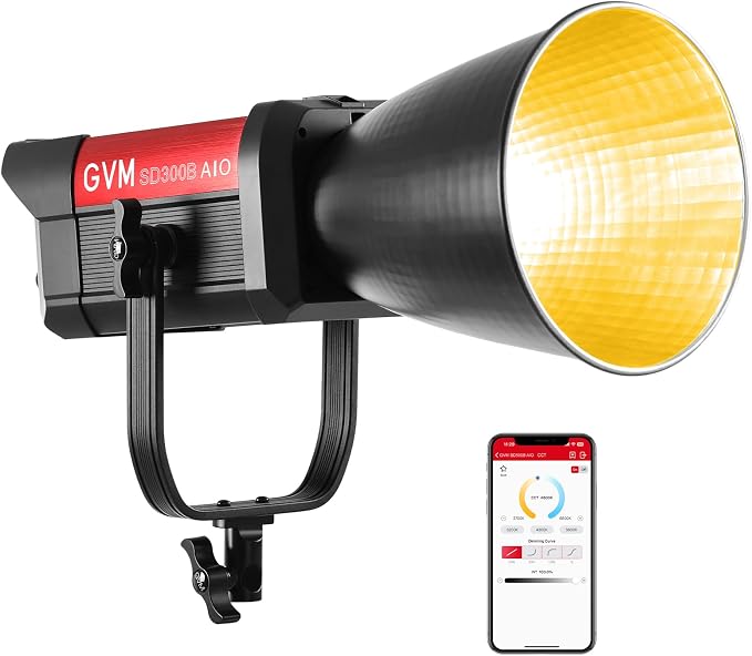 GVM 300W LED Video Light, 221950lux/1m, AIO SD300B Photography Lighting Kit by GVMGreatVideoMaker