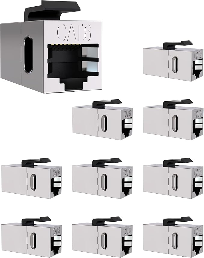 10 Pack Cat 6 Shielded Keystone Coupler, Cat6 Keystone Jacks Female to Female by VANDESAIL