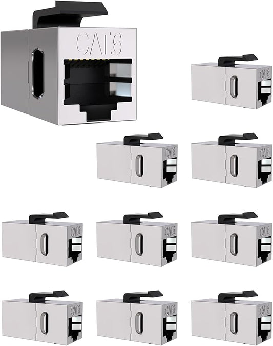 10 Pack Cat 6 Shielded Keystone Coupler, Cat6 Keystone Jacks Female to Female by VANDESAIL
