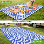 Smiry Outdoor Rug 10x14 ft Waterproof Reversible Boho Mat - Image 6