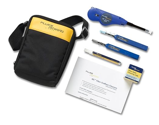 Fluke Networks NFC-KIT-CASE-E Enhanced Fiber Optic Cleaning Kit, Fiber Tester by FlukeNetworks