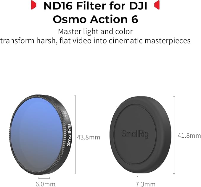 SmallRig ND16 Filter for DJI Osmo Action 6, Snap-On Polarizing Neutral Density - Image 2