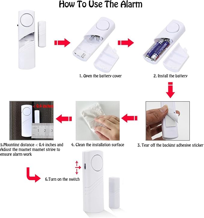 Door Window Alarm, 90DB Door Alarms - Image 7