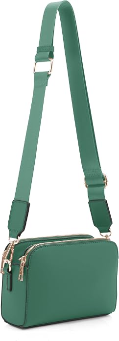 EVVE Crossbody Bags for Women Trendy Triple Zip Small Crossbody Camera Bag Purse by EVVE