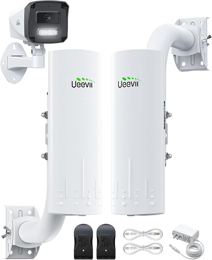 UeeVii Wireless Bridge with Camera: Long Range Point to Point Security System by UeeVii