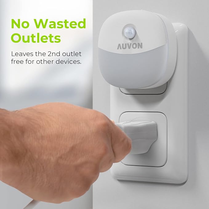 AUVON Plug in Night Light with Motion Sensor and Dusk to Dawn Sensor, Mini Warm - Image 7