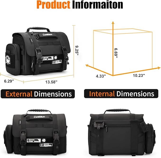 Cwatcun Camera Sling Bag, Waterproof Multifunction Photography Tactica Camera - Image 9
