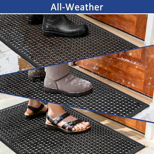 Anti Fatigue Rubber Floor Door Mats Restaurant Kitchen Outdoor Rubber Drainage - Image 2