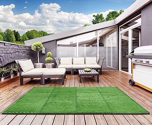 Sorbus Grass Foam Floor Tiles, Interlocking Turf Tiles - Image 4