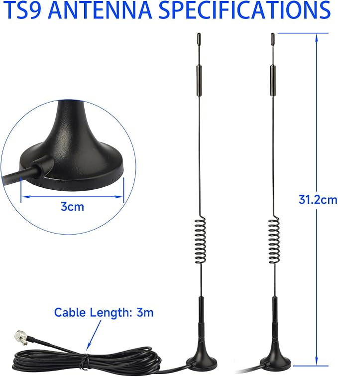 Superbat 7dBi External Magnetic Coil Antenna TS9 Connectors Antenna - Image 3