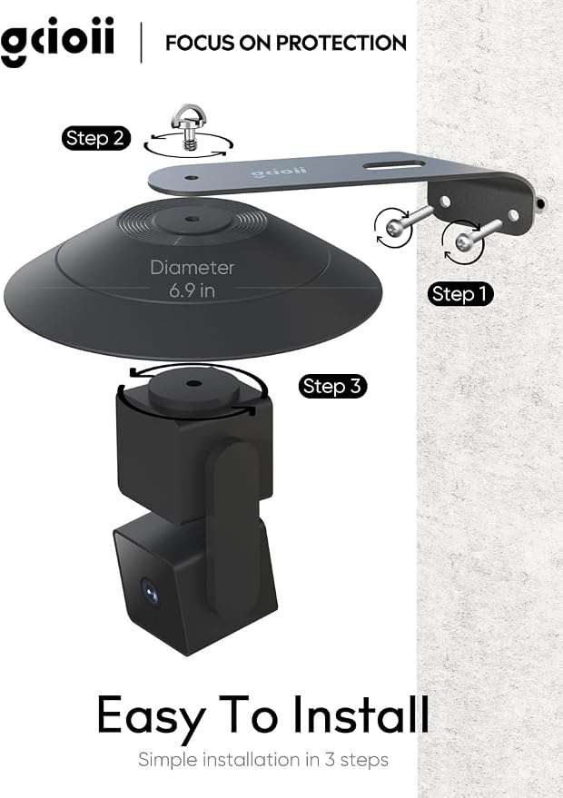 Gcioii Wall Mount for WYZE Cam Pan V3 & Cam Pan V4, Weatherproof Cover and - Image 7