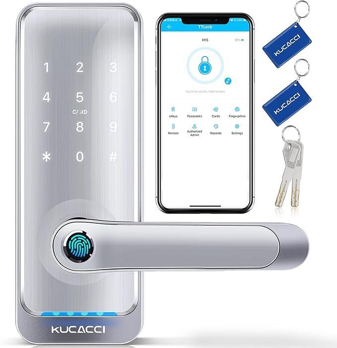 Keypad Smart Door Lock with Handle: Kucacci Keyless Entry Smart Lock by KeylessLockforSmartHome