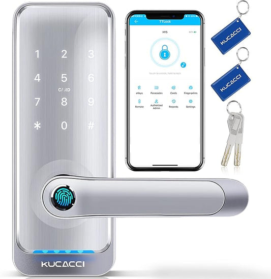 Keypad Smart Door Lock with Handle: Kucacci Keyless Entry Smart Lock by KeylessLockforSmartHome