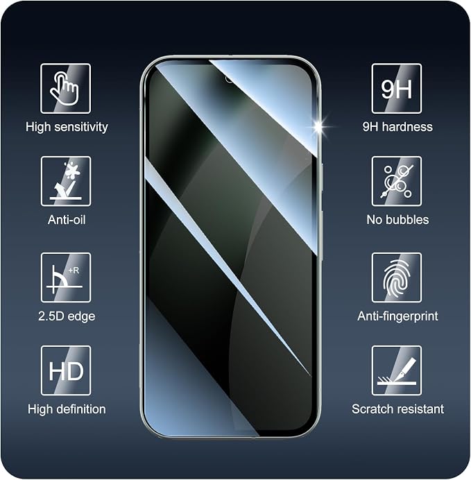 3+3+1-Pack, Privacy Screen Protector and Camera Lens Protector - Image 3