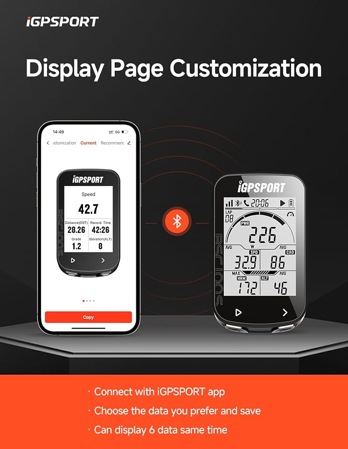 iGPSPORT BSC100S GPS Bike Computer Wireless, 2.6'' LCD Display 40H Rechargeable - Image 9