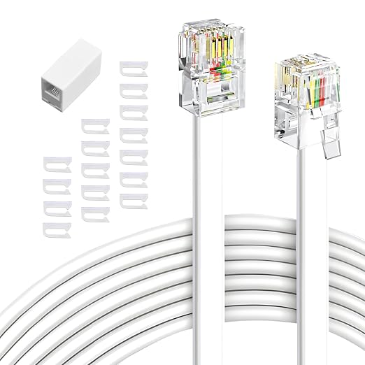 Phone Extension Cord 25 Ft 2pcs, Telephone Cable by moeverEx