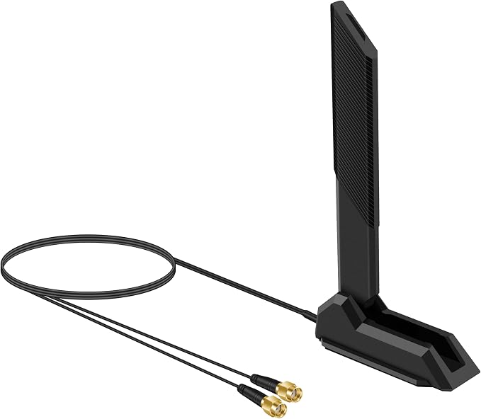 External WiFi 6 6E Tri-Band Antenna 6GHz 5.8GHz 2.4GHz Magnetic Base Antenna by Unknown