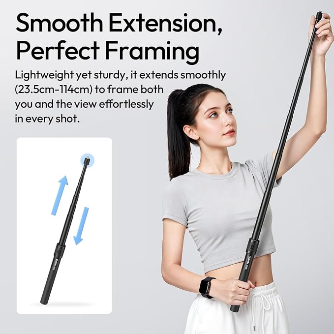 44.88" Invisible Selfie Stick for Insta360 X5/X4/X3/DJI Osmo 360 - Image 6
