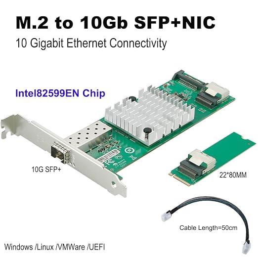 M.2 M-Key Single SFP+ Port 10G Ethernet LAN Adapter - Image 6