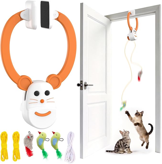 Interactive Cat Toys for Indoor Cats, Automatic Flying Bird Mouse Doorway by Unknown