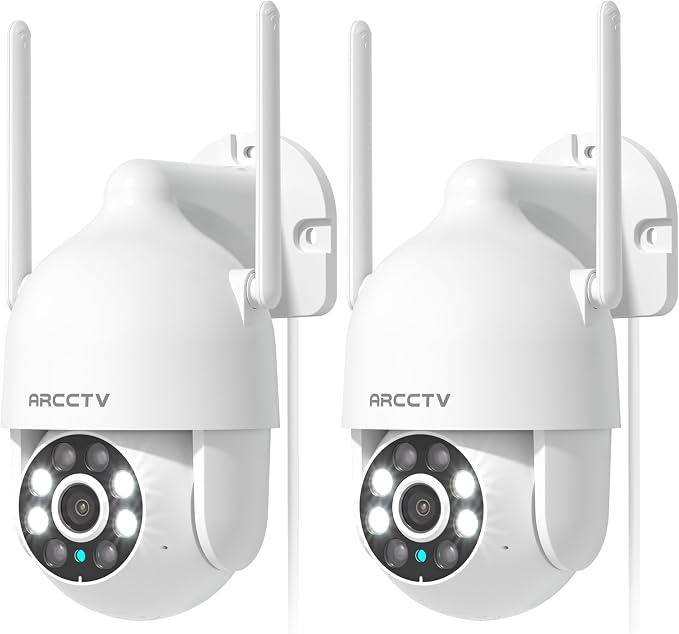 ARCCTV 2K Security Cameras Outdoor, 360°Pan-Tilt View 2.4G/5G WiFi Security by ARCCTVSecurity