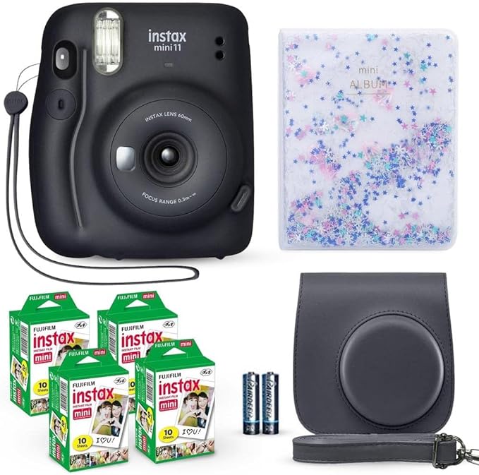 Fujifilm Instax Mini 11 Instant Camera Charcoal Gray + Fuji Film Value Pack + by FUJIFILM
