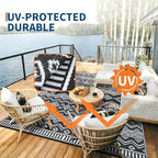 Garvee Outdoor Rug 9x18 Waterproof Reversible Boho Plastic Straw Mat, - Image 6
