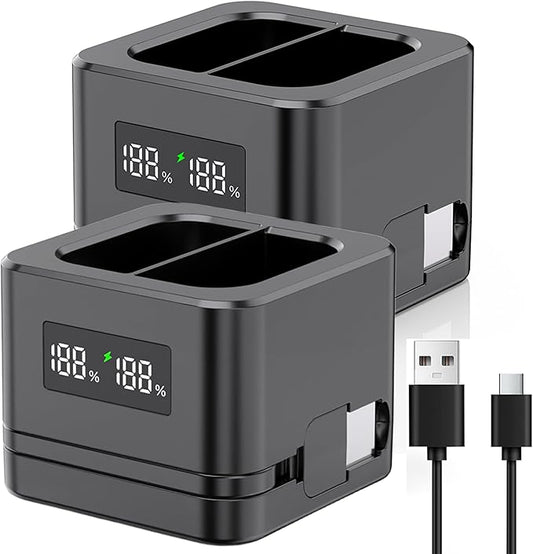 2 Pack Upgraded, Batteries Charger, A Charger Compatible by Inspirationlightsupyourlife