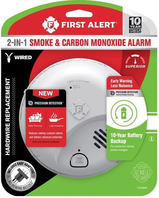 First Alert 10 Year Back Up Hard-Wired w/Battery Back-Up Ionization Smoke and by FirstAlert