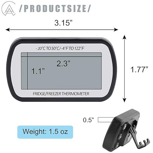 AEVETE Refrigerator Thermometer Digital Fridge Freezer Thermometer - Image 5