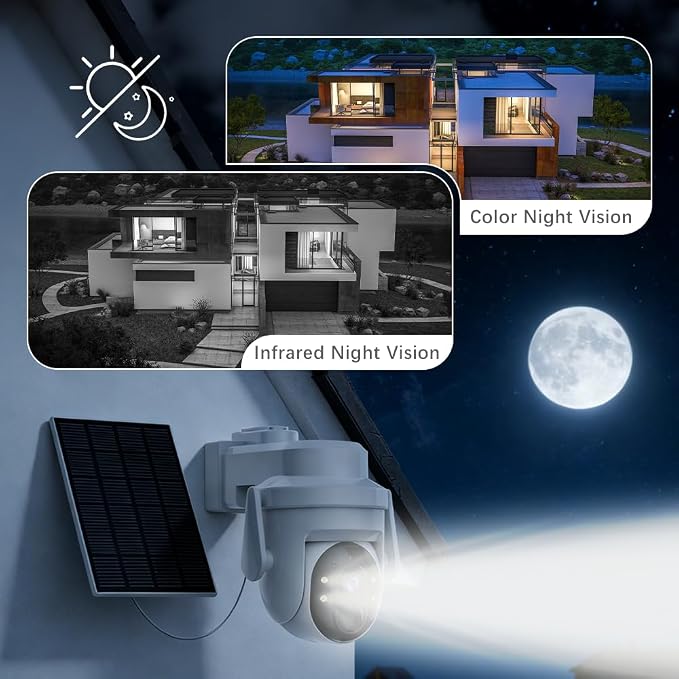 2K Solar Security Wireless Camera Outdoor, 2 Pack 2.4Ghz WiFi Battery Camera - Image 7