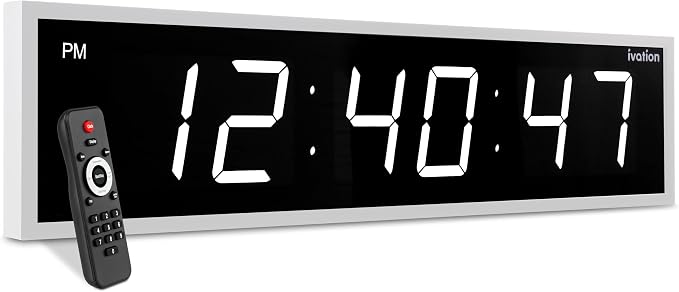 Ivation Huge Oversized 60" Large Digital LED Clock | Big Digital Clock by Ivation