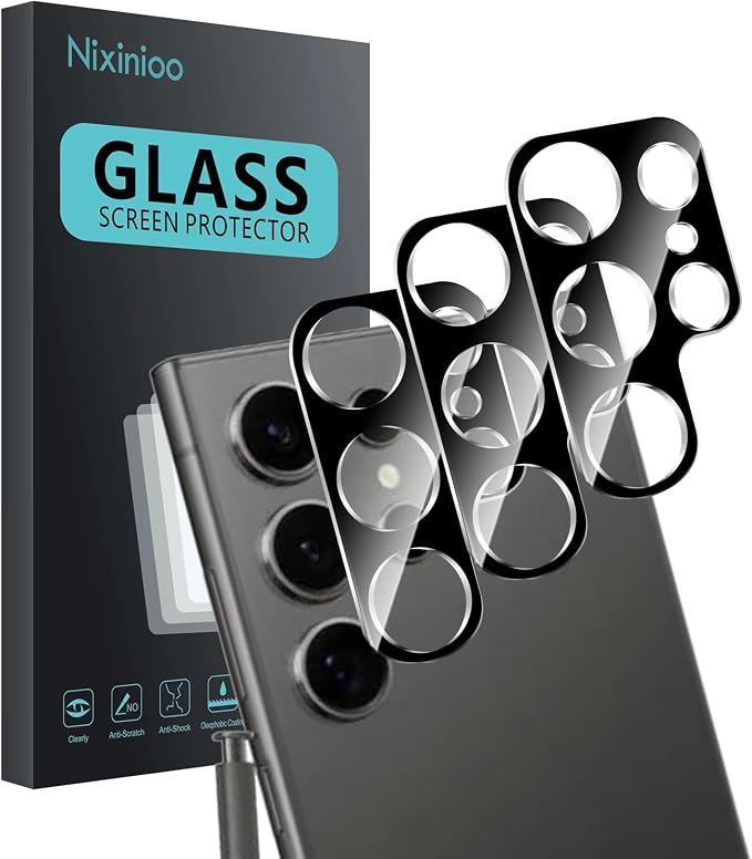 3 Pack Camera Lens Protector for Samsung Galaxy S24 Ultra, Tempered Glass by Unknown