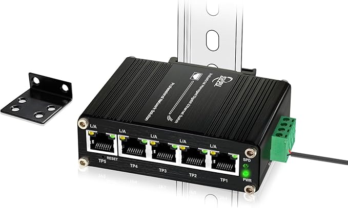 Mini Managed Industrial 5-Port Gigabit Ethernet Switch Solar Power by Zhpuostd