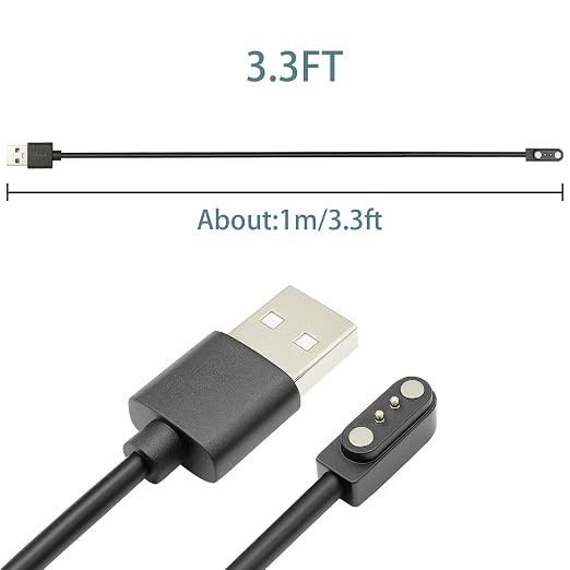 2-Pack 3.3FT Smart Watch Charger Magnetic 2Pin USB Charging Cable - Image 2