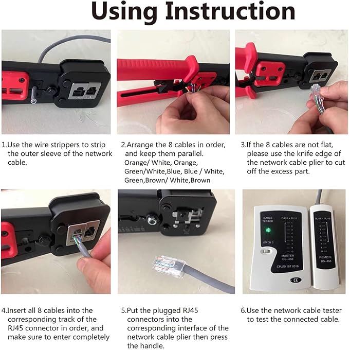 LEATBUY Crimper RJ45 Crimp Tool Set CAT5/CAT6 Crimping Tool - Image 2