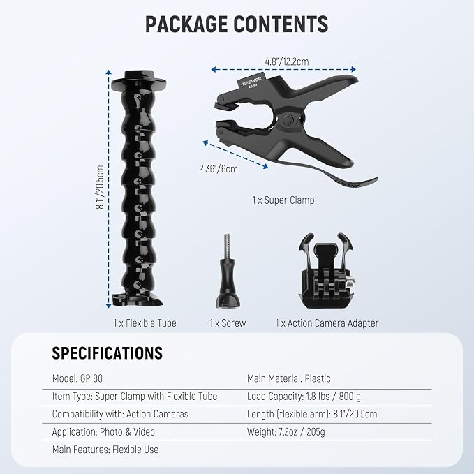 NEEWER Flexible Clamp Mount Compatible - Image 8