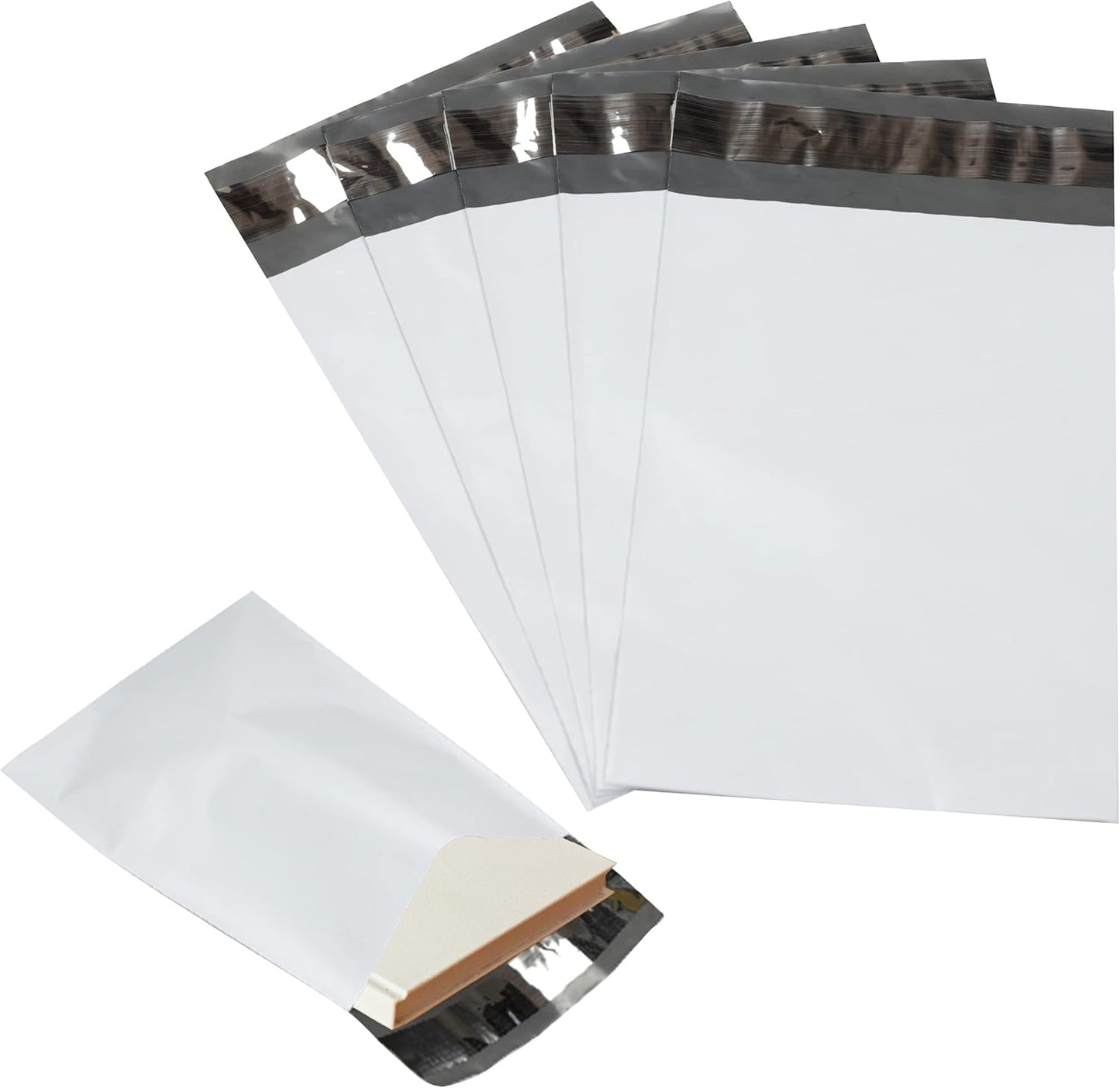 100 Pack Secure Seal White Poly Mailers - 26x32 Safe Shipping Bags - E-Commerce Self Sealing 2 Mil Poly Envelopes