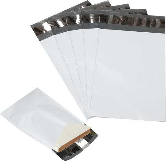 100 Pack Secure Seal White Poly Mailers - Safe Shipping With 32x32 Bags - E-Commerce Self Sealing 2 Mil Poly Envelopes for Shipping