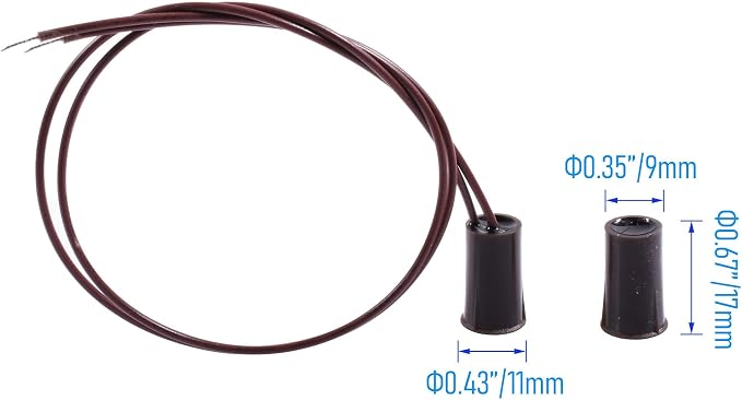 2PCS Recessed Wired Security Window Door Contact Sensor, Normally Closed NC - Image 2