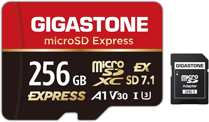【Designed for Switch 2】 GIGASTONE 256GB microSD Express R/W 880/650MB/s SDXC by Gigastone