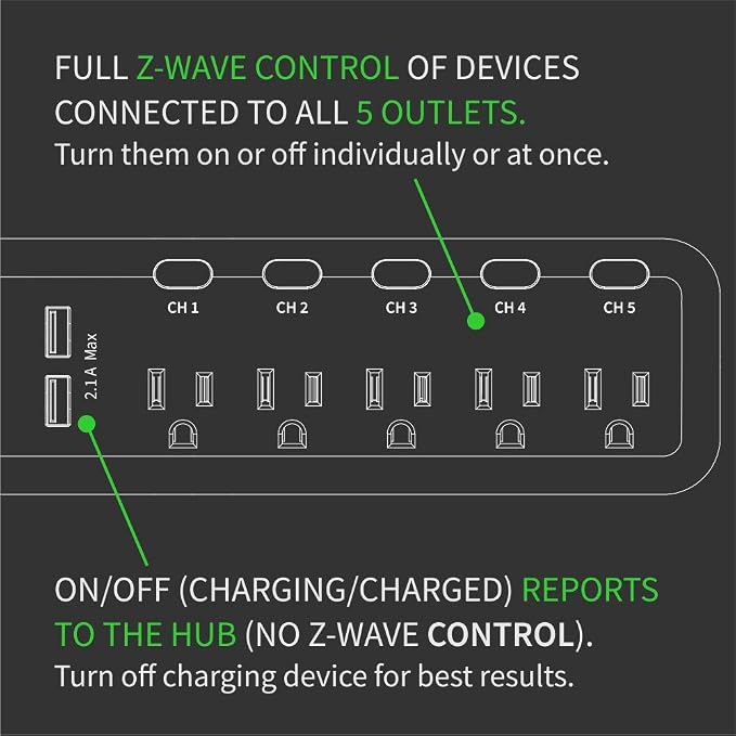 Zooz Z-Wave Long Range Power Strip ZEN20 800LR - Image 5