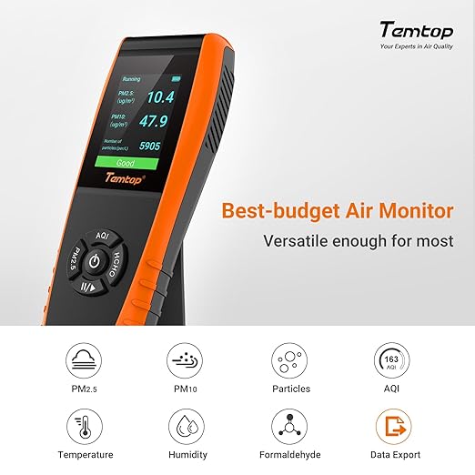 Temtop Air Quality Monitor Professional PM2.5 PM10 Particle Counter, - Image 2