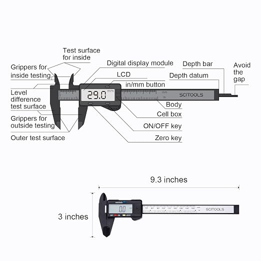 Digital Caliper 0-6" Measuring Tool, Micrometer Caliper - Image 7