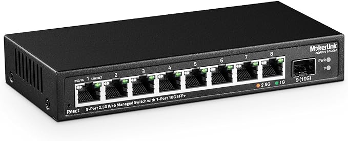 MokerLink 8 Port 2.5 Gigabit Managed Switch by MokerLink
