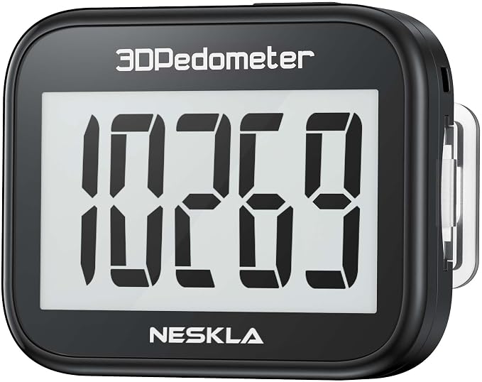 3D Pedometer for Walking, Simple Step Counter by NESKLA